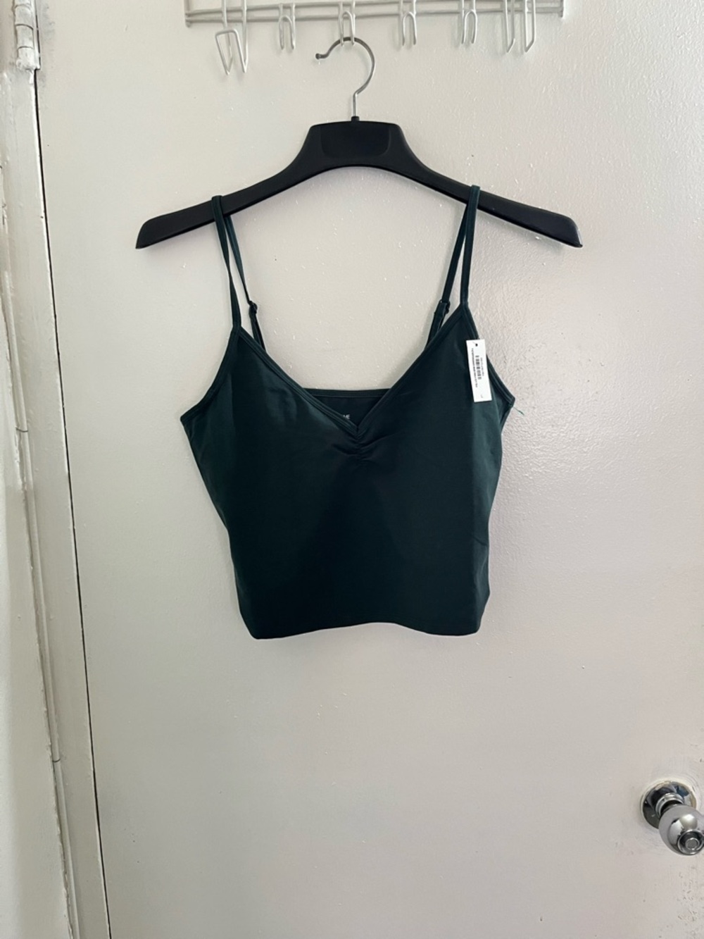 Adore Me hunter green Double-Strap V-Front Cropped Camisole